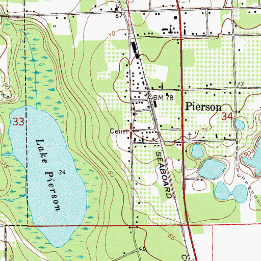 Topographic Map of Mount Zion Primitive Baptist Cemetery, FL