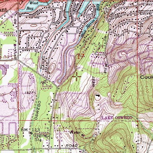 Topographic Map of Westridge Elementary School, OR