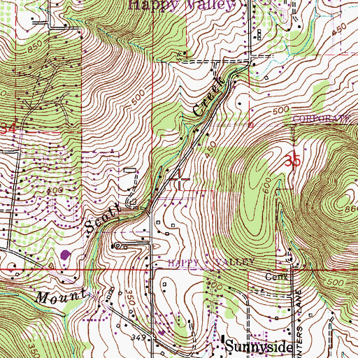 Topographic Map of Spring Mountain Elementary School, OR