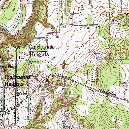 Topographic Map of Holcomb Elementary School, OR