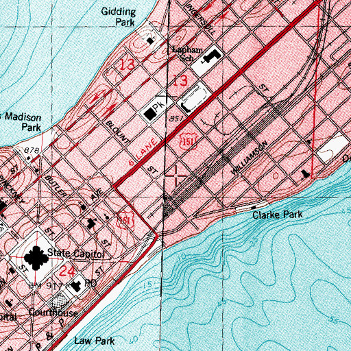 Topographic Map of Blount Generating Station, WI