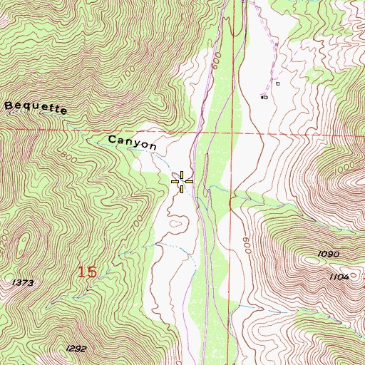 Topographic Map of Bequette Canyon, CA