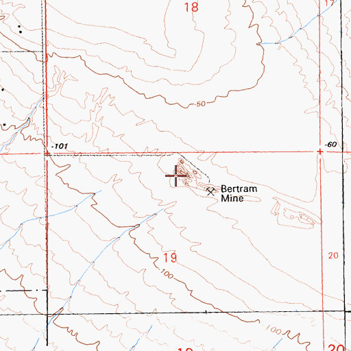 Topographic Map of Bertram Mine, CA