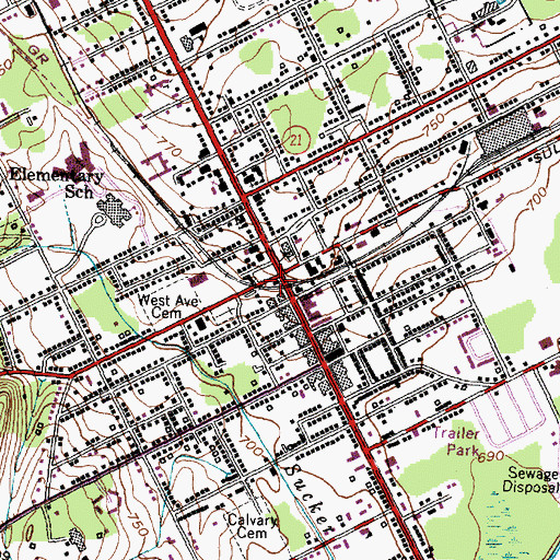 Topographic Map of Canandaigua City Hall, NY