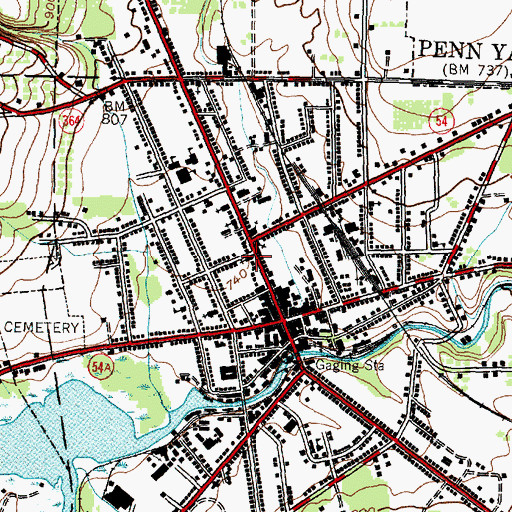 Topographic Map of Penn Yan United Methodist Church, NY