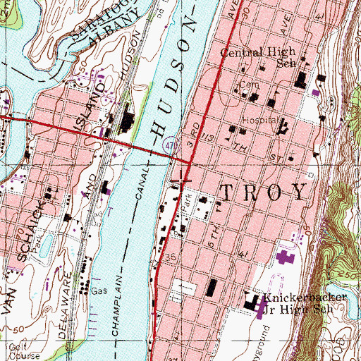 Topographic Map of Kingdom Hall of Jehovahs Witnesses, NY