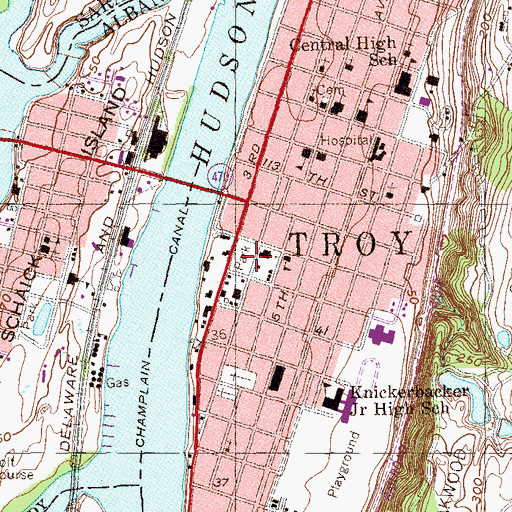 Topographic Map of Powers Memorial Park, NY