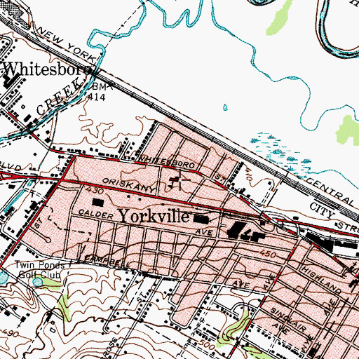 Topographic Map of Yorkville School (historical), NY