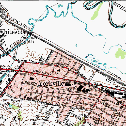 Topographic Map of Yorkville Presbyterian Church, NY