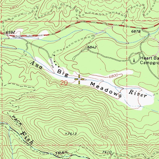 Topographic Map of Big Meadows, CA