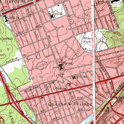 Topographic Map of Telephone Playground, NY