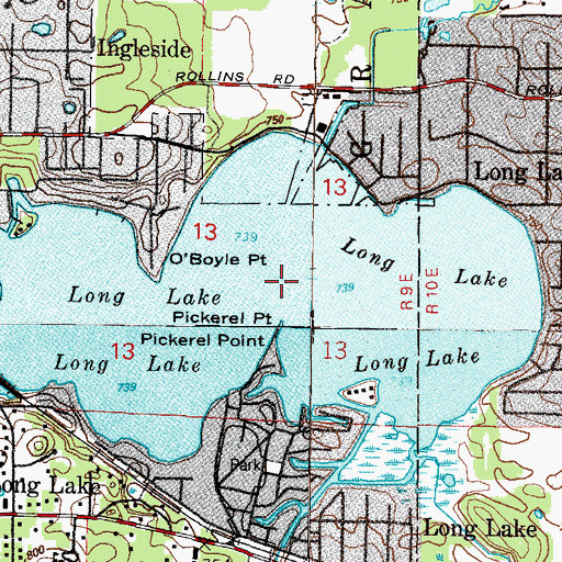 Topographic Map of Long Lake Census Designated Place, IL