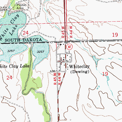 Topographic Map of White Clay Census Designated Place, NE