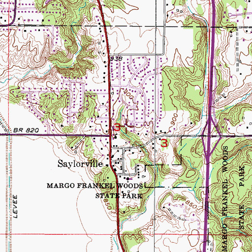 Topographic Map of Saylorville Census Designated Place, IA