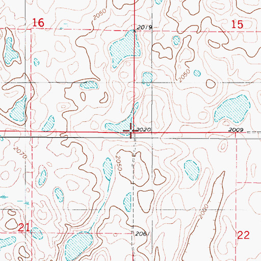 Topographic Map of Unorganized Territory of Dixon, ND