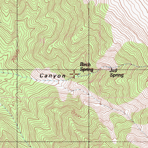 Topographic Map of Birch Spring, CA