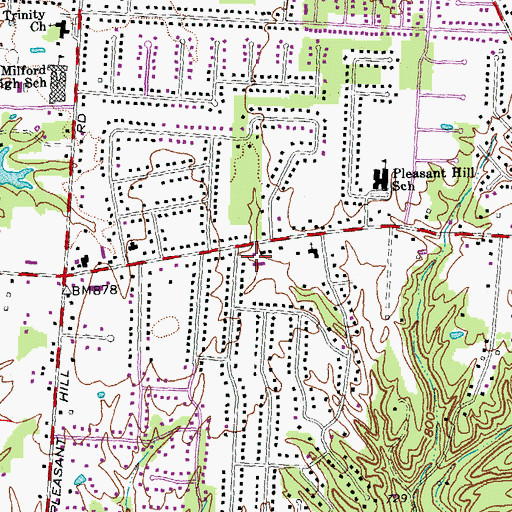 Topographic Map of Day Heights Census Designated Place, OH