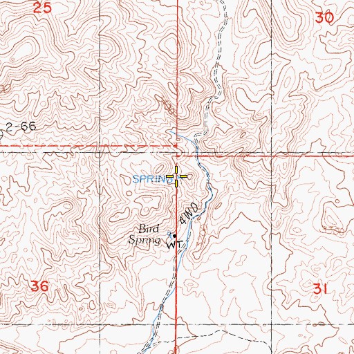 Topographic Map of Bird Spring, CA