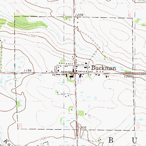 Topographic Map of City of Buckman, MN