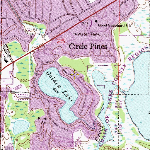 Topographic Map of City of Circle Pines, MN