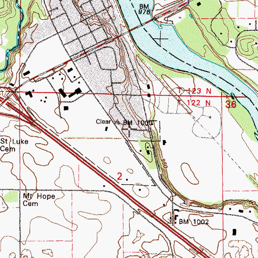 Topographic Map of City of Clearwater, MN