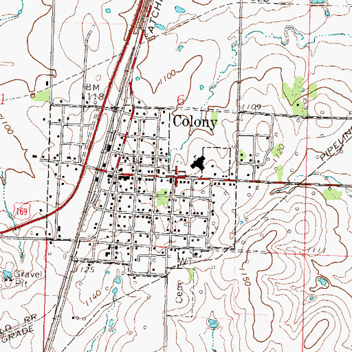 Topographic Map of City of Colony, KS