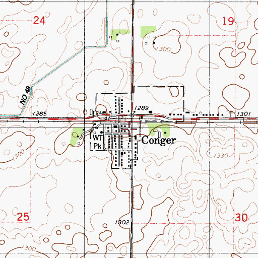 Topographic Map of City of Conger, MN