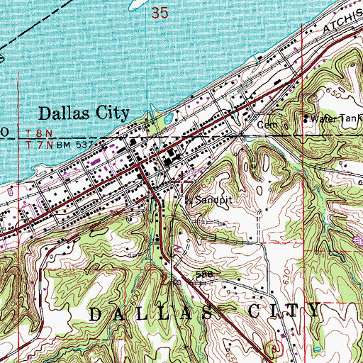 Topographic Map of City of Dallas City, IL