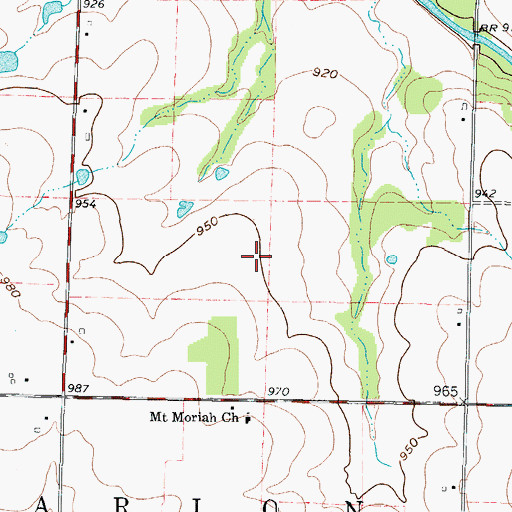 Topographic Map of City of Carytown, MO
