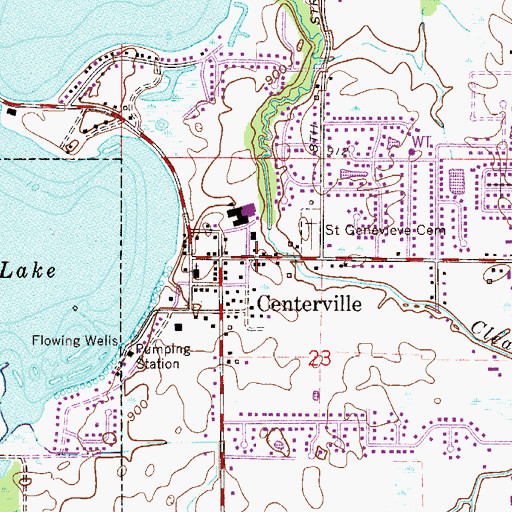 Topographic Map of City of Centerville, MN