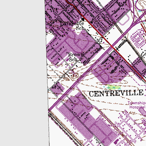 Topographic Map of City of Centreville, IL