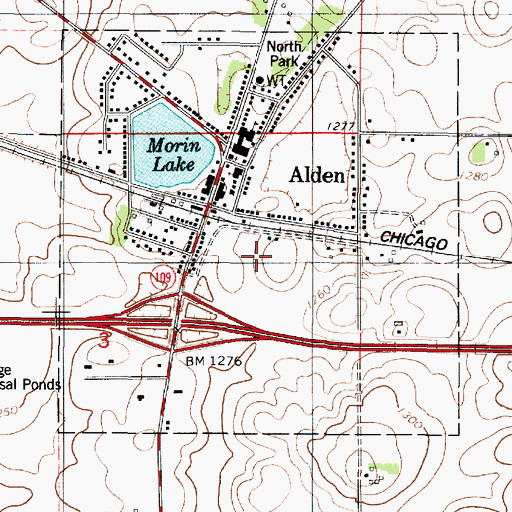 Topographic Map of City of Alden, MN