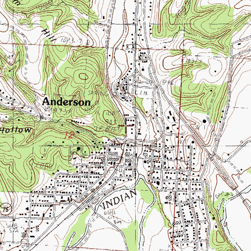 Topographic Map of City of Anderson, MO