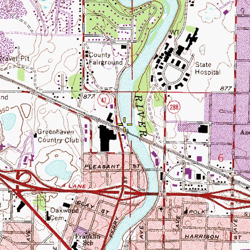 Topographic Map of City of Anoka, MN