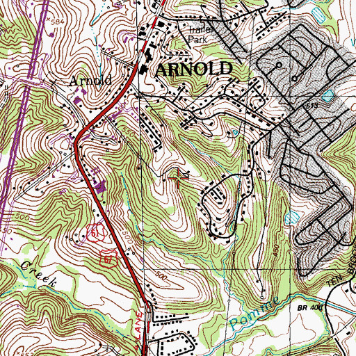 Topographic Map of City of Arnold, MO