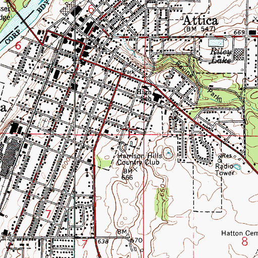 Topographic Map of City of Attica, IN