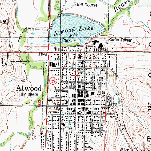 Topographic Map of City of Atwood, KS