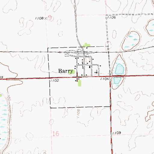 Topographic Map of City of Barry, MN