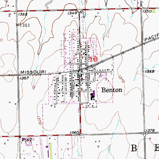 Topographic Map of City of Benton, KS