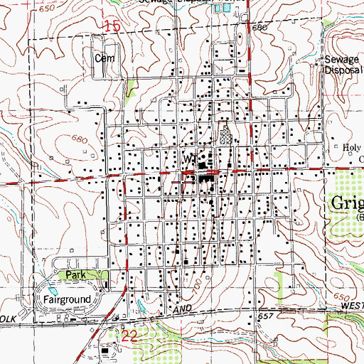 Topographic Map of City of Griggsville, IL