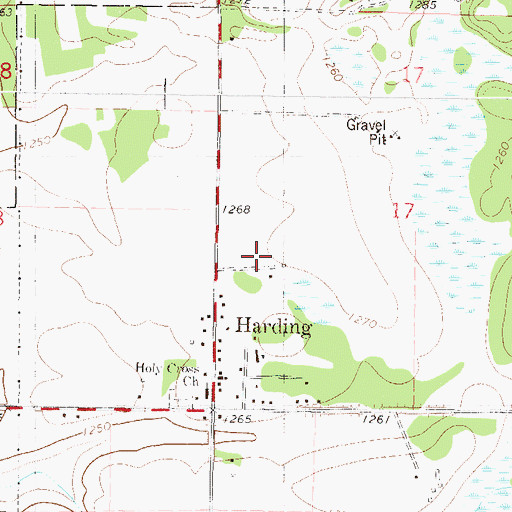 Topographic Map of City of Harding, MN