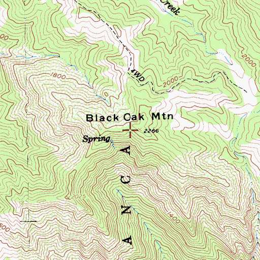 Topographic Map of Black Oak Mountain, CA