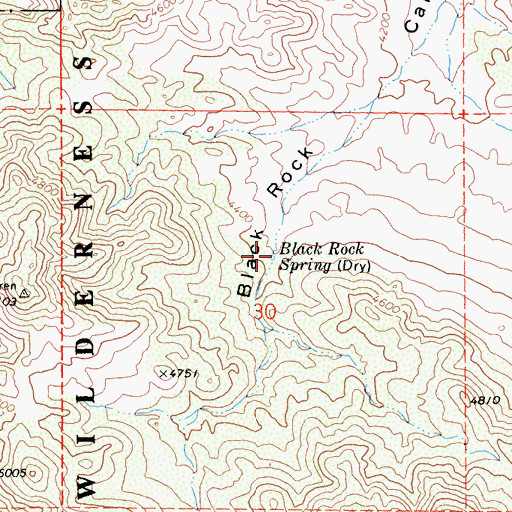 Topographic Map of Black Rock Spring, CA