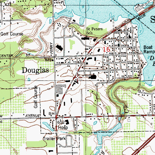 Topographic Map of City of Douglas, MI