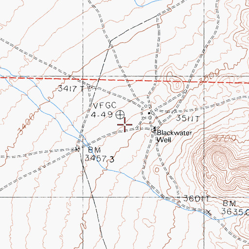 Topographic Map of Blackwater Well, CA