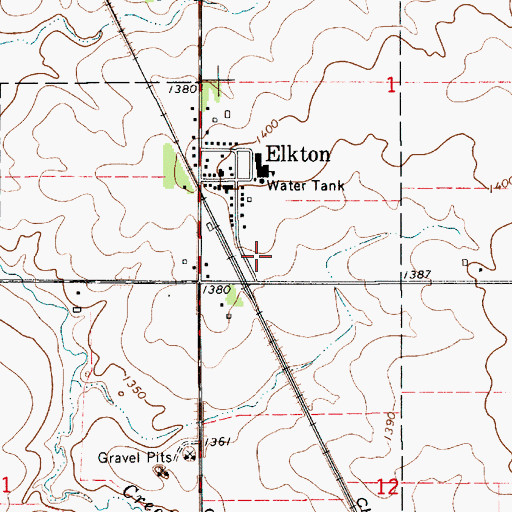 Topographic Map of City of Elkton, MN