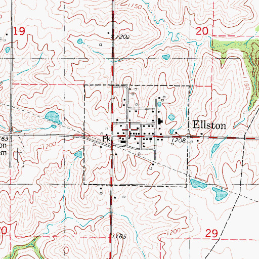 Topographic Map of City of Ellston, IA