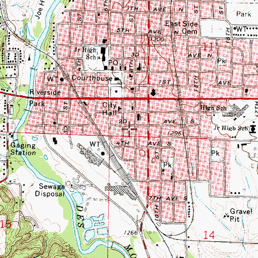 Topographic Map of City of Estherville, IA