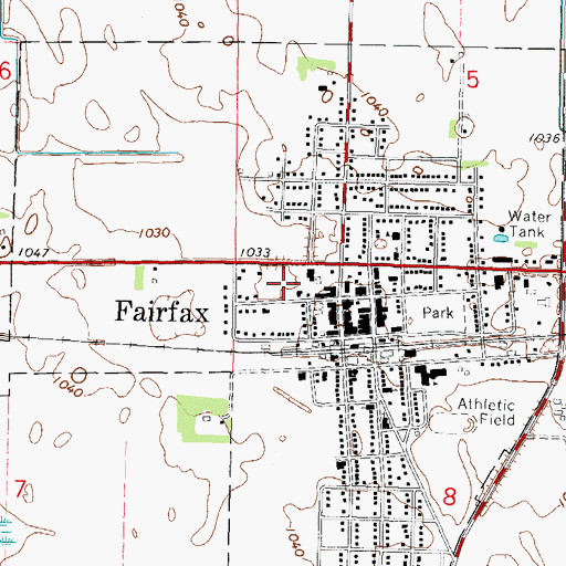Topographic Map of City of Fairfax, MN