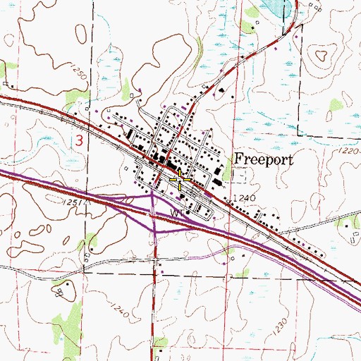Topographic Map of City of Freeport, MN